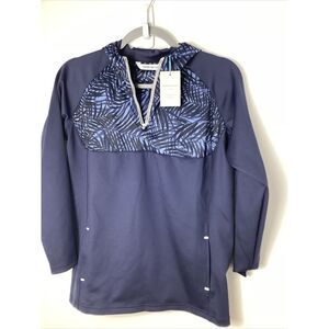 Peter Millar Youth Hybrid 1/4 Zip Hoodie Boys Size Large (11-12) Blue NWT $150-